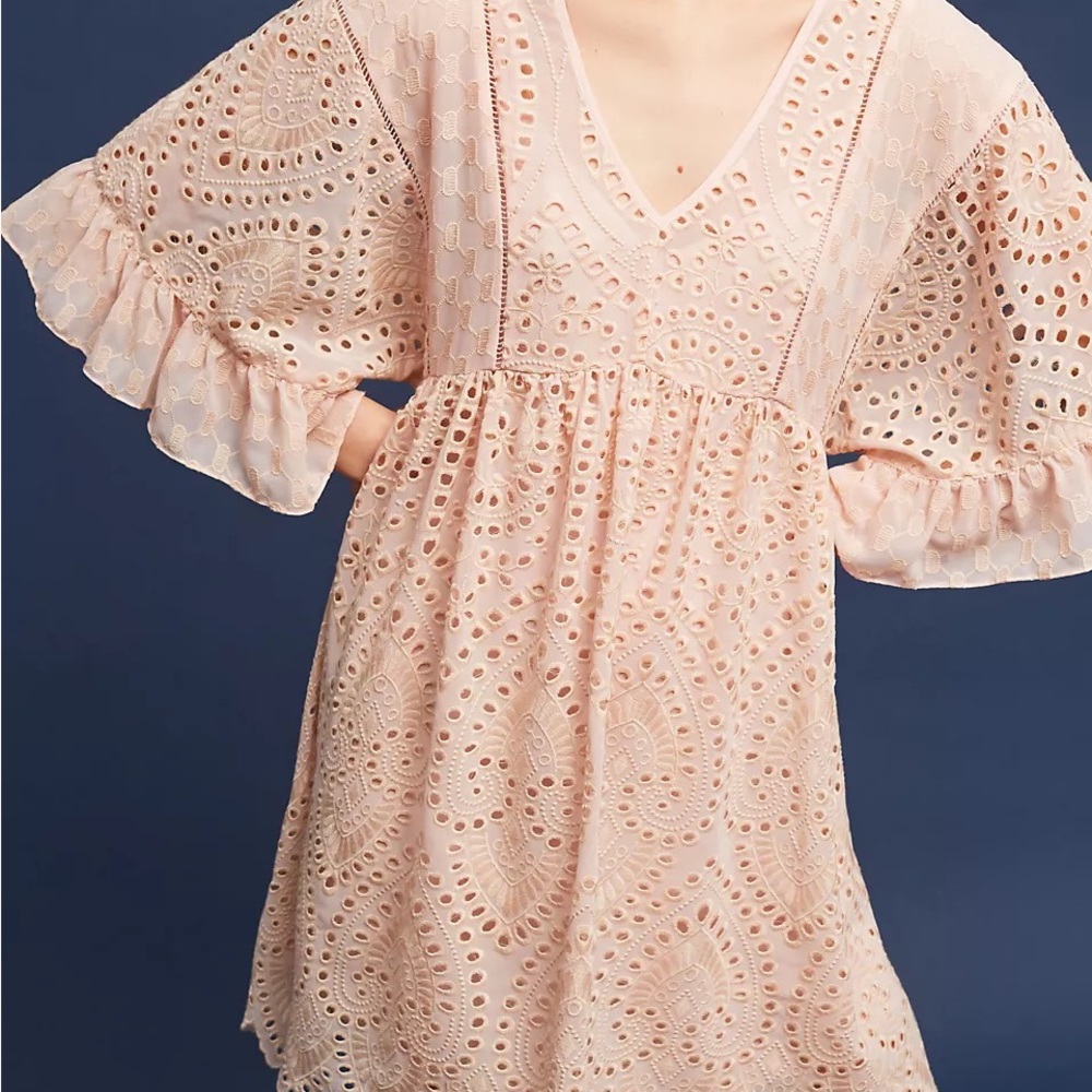 Anthropologie Brooke Eyelet Swing Dress